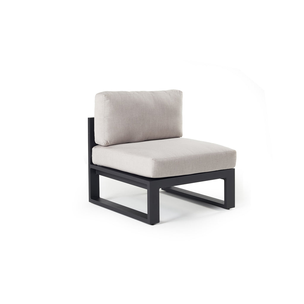 Belvedere Sectional Armless Chair in Charcoal Aluminum