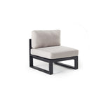 Belvedere Sectional Armless Chair in Charcoal Aluminum