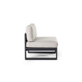 Belvedere Sectional Armless Chair in Charcoal Aluminum