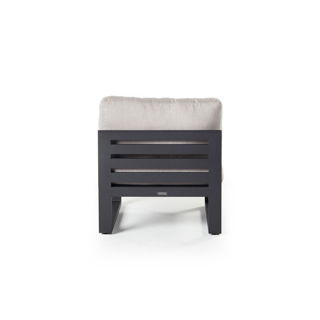Belvedere Sectional Armless Chair in Charcoal Aluminum