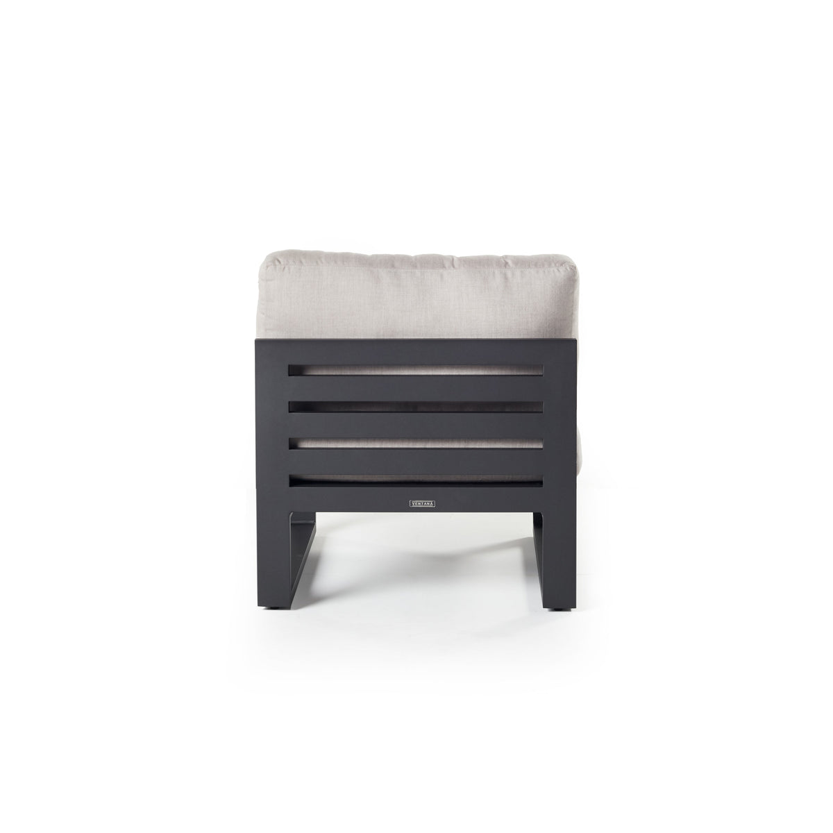 Belvedere Sectional Armless Chair in Charcoal Aluminum