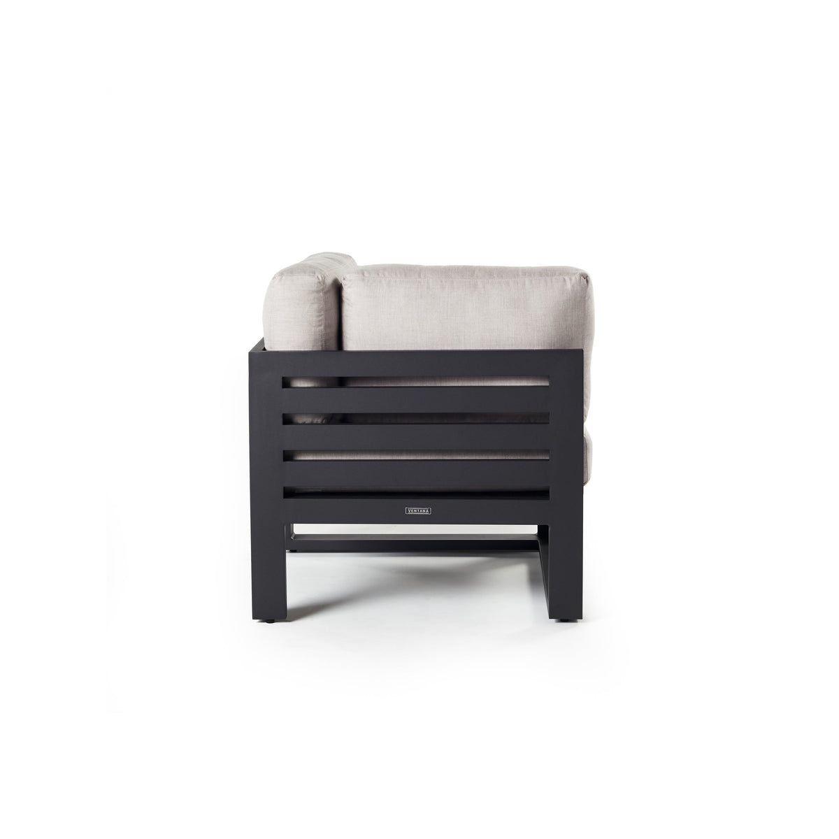 Belvedere Sectional Corner Chair in Charcoal Aluminum