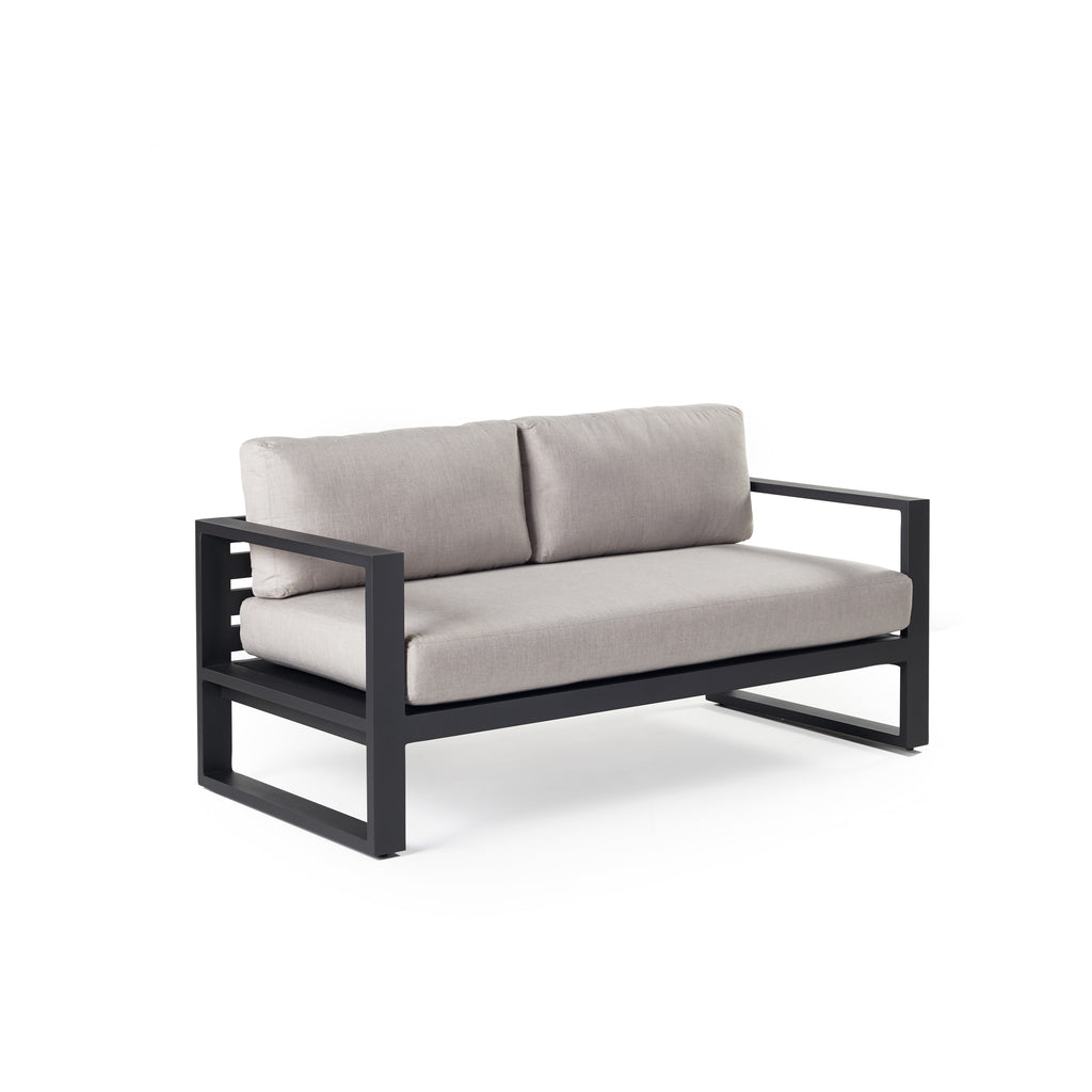 Belvedere Loveseat in Charcoal Aluminum
