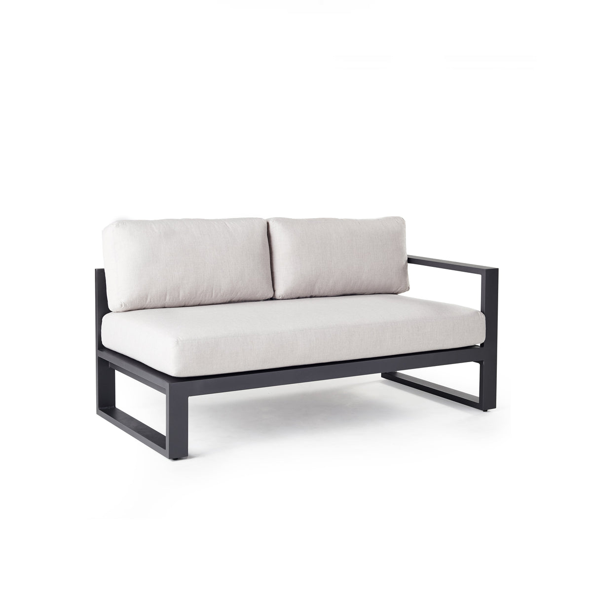 Belvedere Sectional Left Arm in Charcoal Aluminum