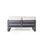Belvedere Sectional Left Arm in Charcoal Aluminum