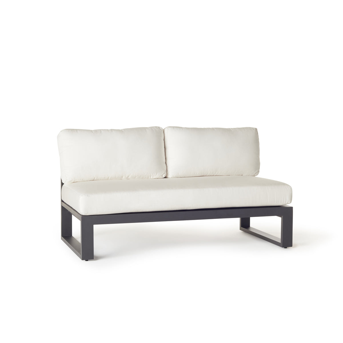 Belvedere Sectional Armless Loveseat in Charcoal