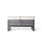 Belvedere Sectional Armless Loveseat in Charcoal