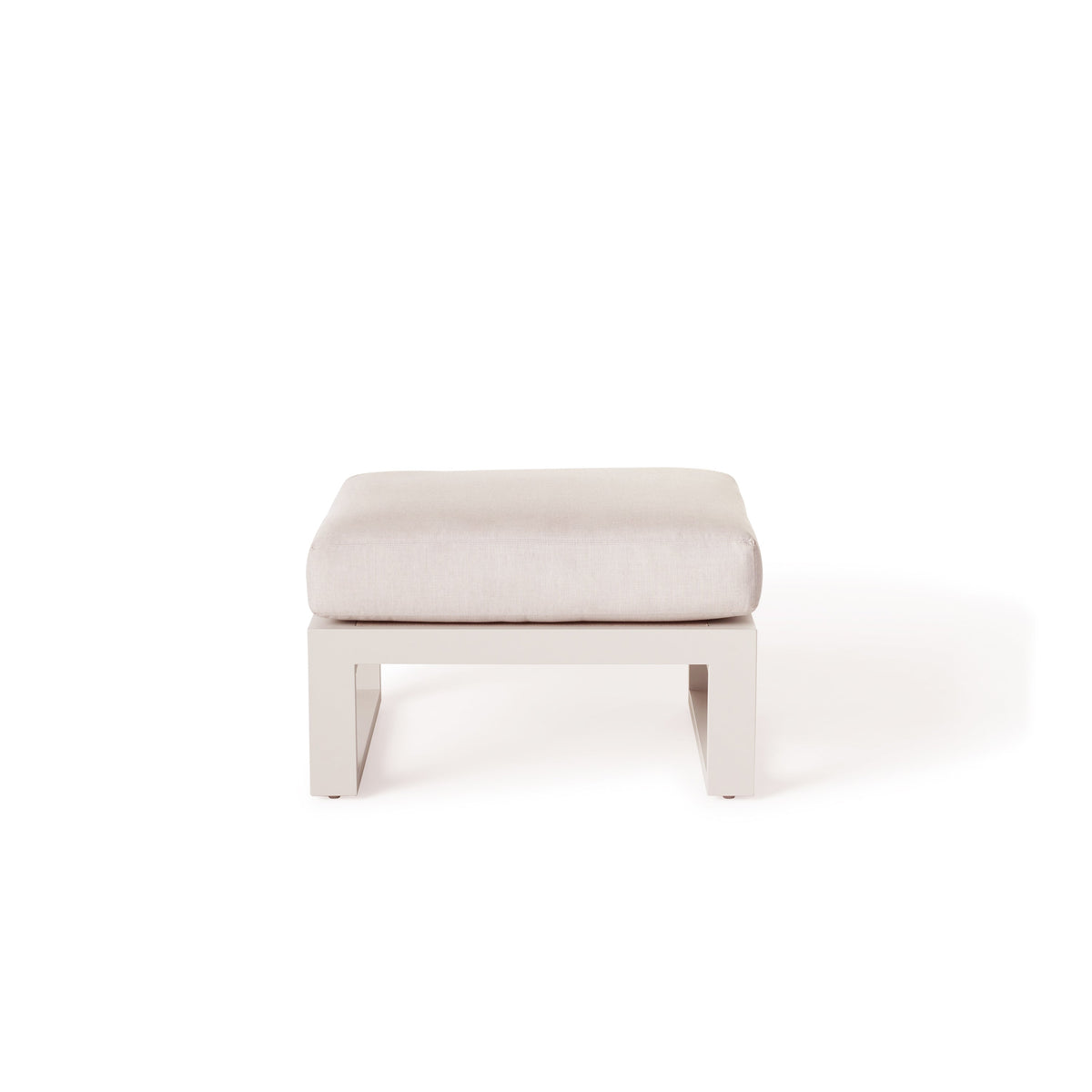 Belvedere Ottoman in Dune Aluminum