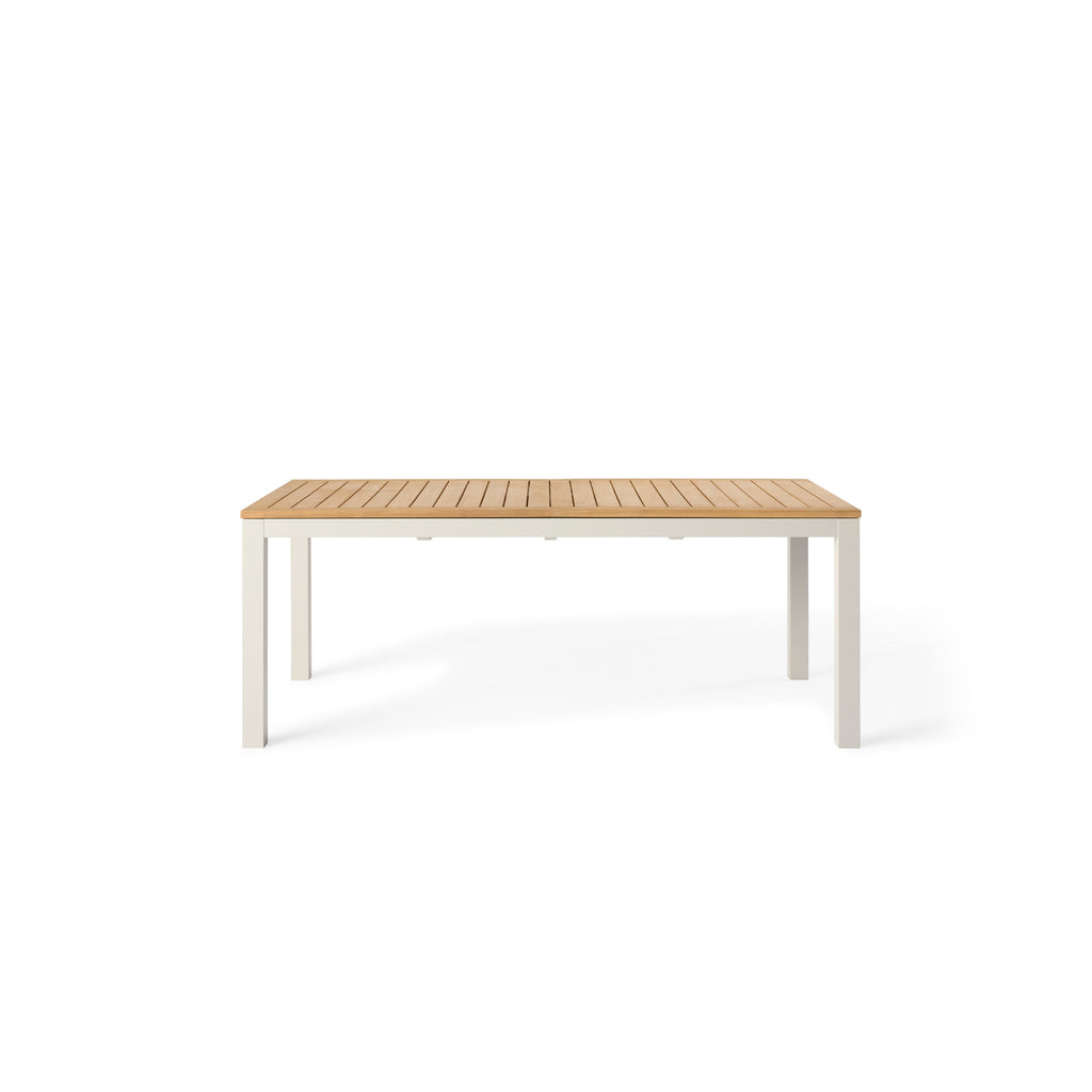 Belvedere 78"-120" Extension Dining Table in Teak and Dune Aluminum