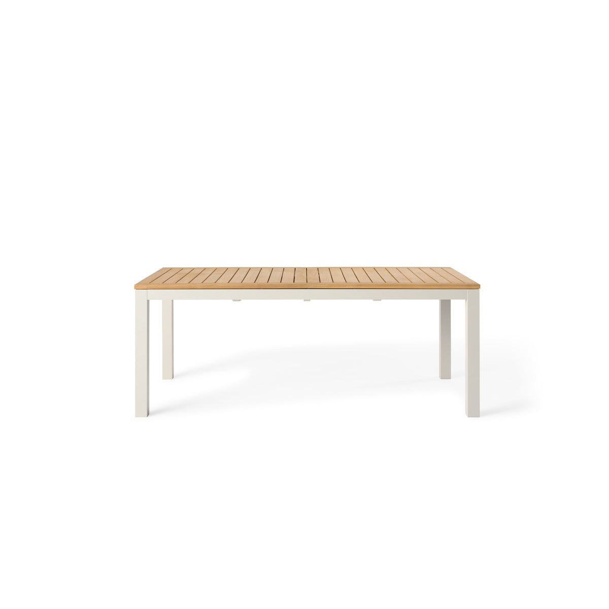 Belvedere 78"-120" Extension Dining Table in Teak and Dune Aluminum
