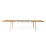Belvedere 78"-120" Extension Dining Table in Teak and Dune Aluminum