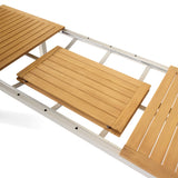 Belvedere 78"-120" Extension Dining Table in Teak and Dune Aluminum