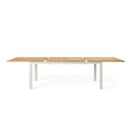 Belvedere 78"-120" Extension Dining Table in Teak and Dune Aluminum