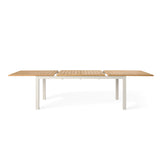 Belvedere 78"-120" Extension Dining Table in Teak and Dune Aluminum