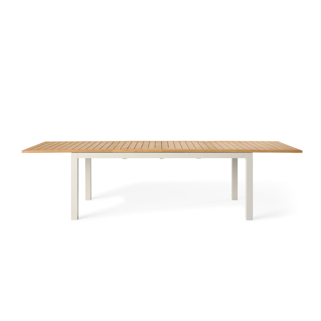 Belvedere 78"-120" Extension Dining Table in Teak and Dune Aluminum