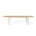 Belvedere 78"-120" Extension Dining Table in Teak and Dune Aluminum