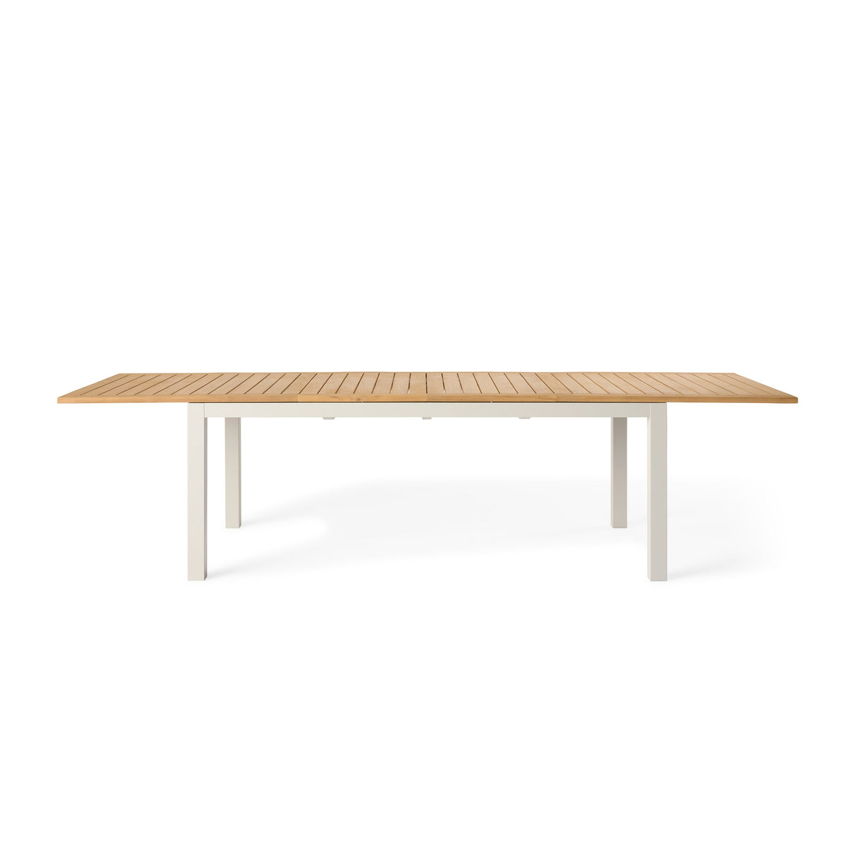 Belvedere 78"-120" Extension Dining Table in Teak and Dune Aluminum
