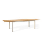 Belvedere 78"-120" Extension Dining Table in Teak and Dune Aluminum