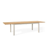 Belvedere 78"-120" Extension Dining Table in Teak and Dune Aluminum