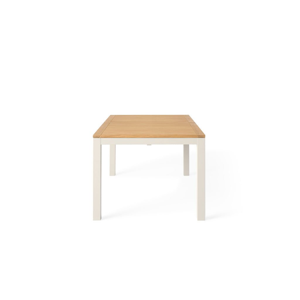Belvedere 78"-120" Extension Dining Table in Teak and Dune Aluminum