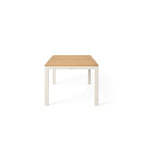 Belvedere 78"-120" Extension Dining Table in Teak and Dune Aluminum
