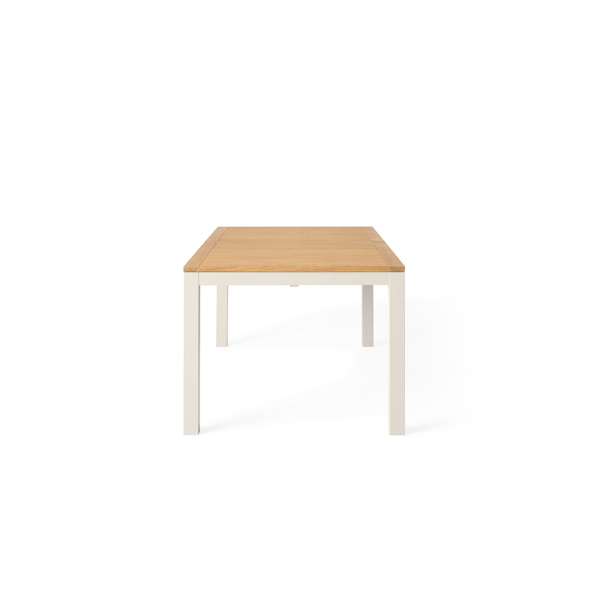 Belvedere 78"-120" Extension Dining Table in Teak and Dune Aluminum