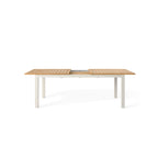 Belvedere 78"-120" Extension Dining Table in Teak and Dune Aluminum