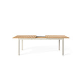 Belvedere 78"-120" Extension Dining Table in Teak and Dune Aluminum
