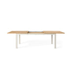 Belvedere 78"-120" Extension Dining Table in Teak and Dune Aluminum