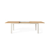 Belvedere 78"-120" Extension Dining Table in Teak and Dune Aluminum