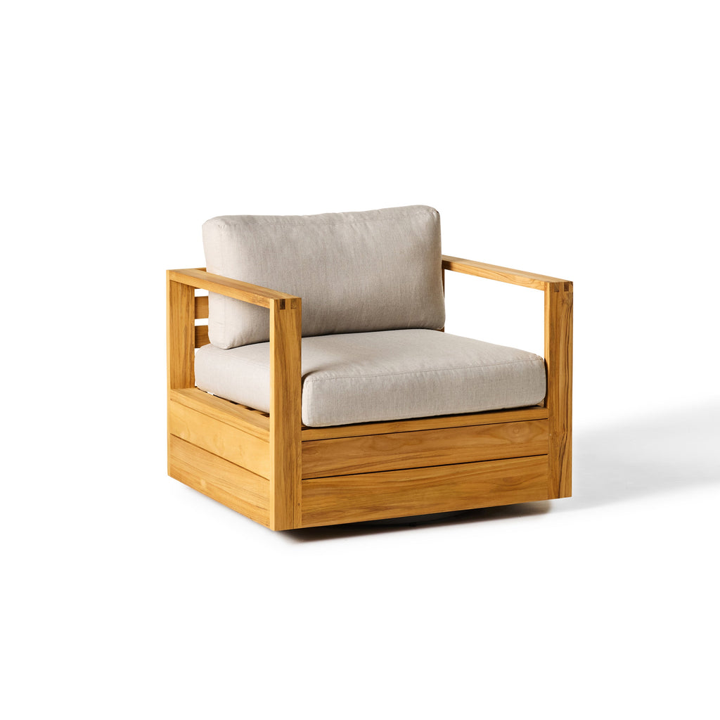 Belvedere Swivel Lounge Chair in Teak