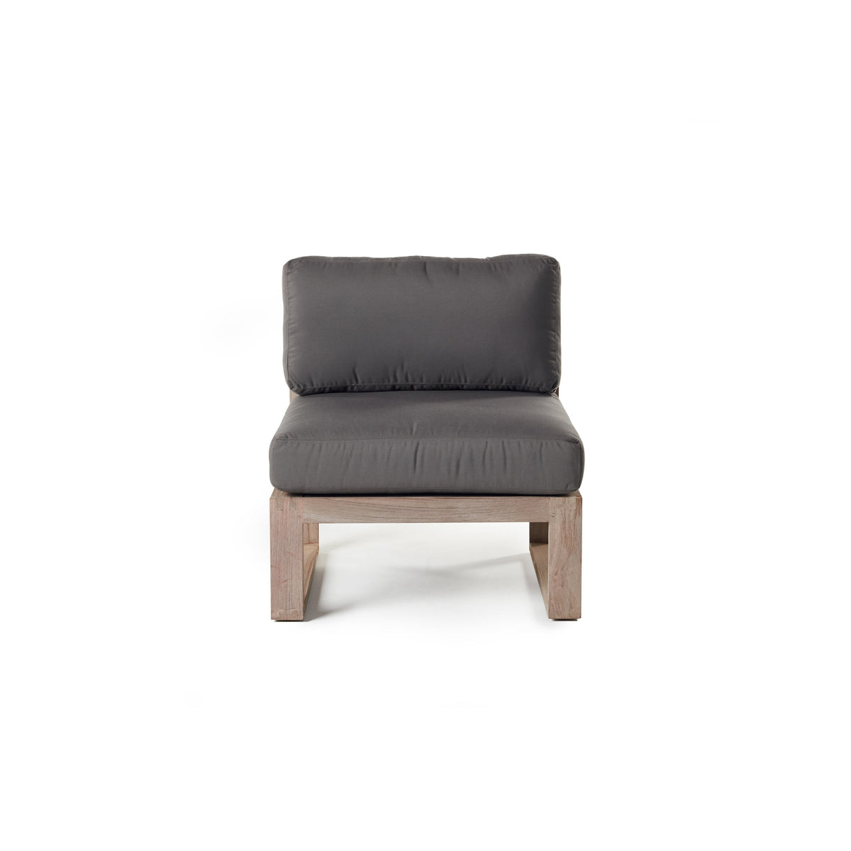 Belvedere Sectional Armless Chair in Weathered Teak