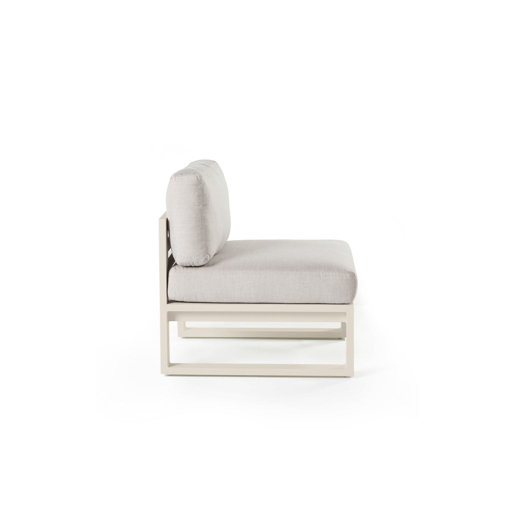 Belvedere Sectional Armless Chair in Dune Aluminum