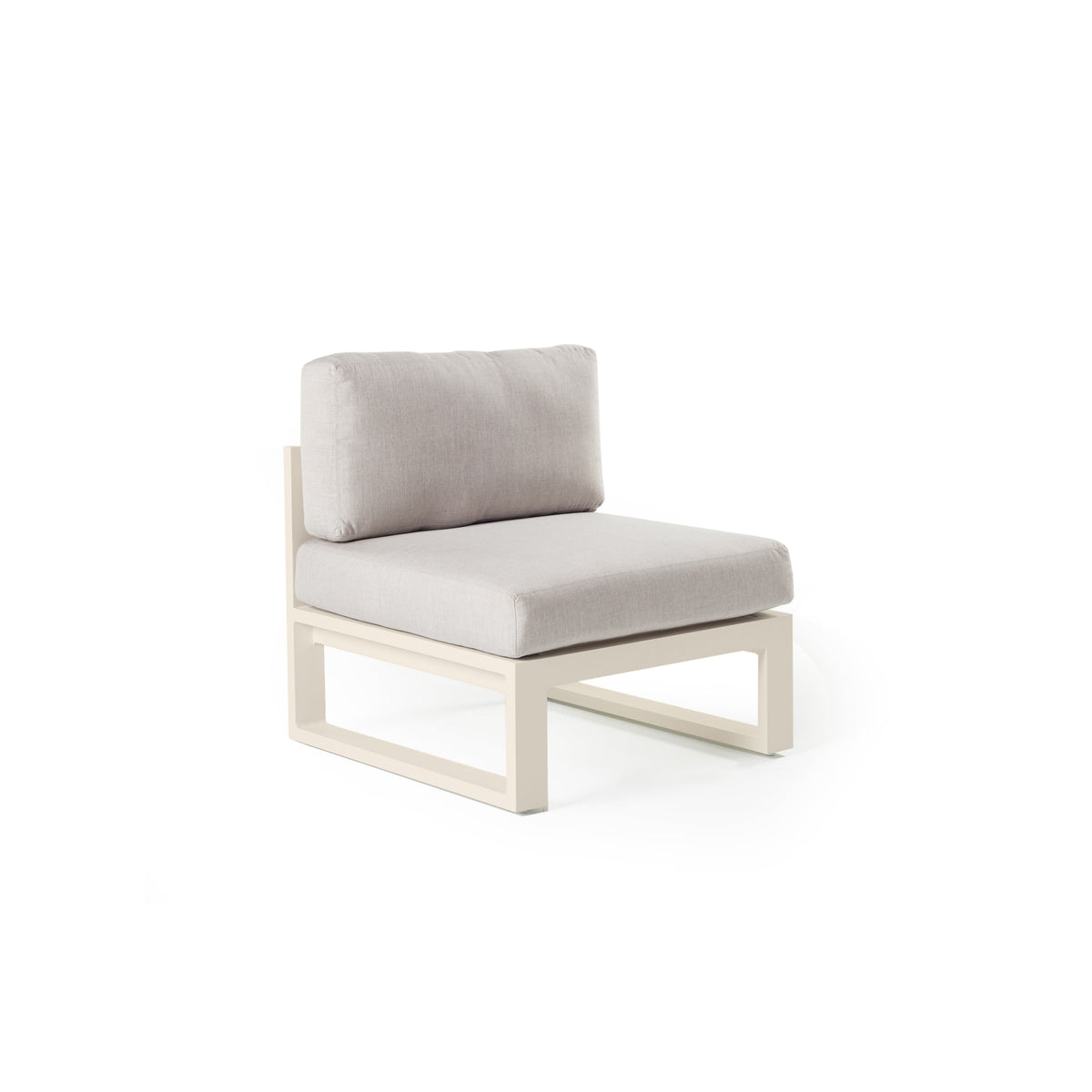 Belvedere Sectional Armless Chair in Dune Aluminum