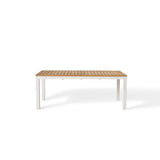 Belvedere 78"-120" Extension Dining Table in Teak and White Aluminum