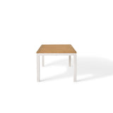 Belvedere 78"-120" Extension Dining Table in Teak and White Aluminum