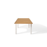 Belvedere 78"-120" Extension Dining Table in Teak and White Aluminum