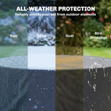 Round Garden Furniture Cover, 420D Oxford, 214 x 70 cm, Black