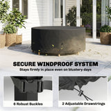 Round Garden Furniture Cover, 420D Oxford, 214 x 70 cm, Black