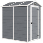 6' x 4' Outdoor Storage Shed with Floor and Lockable Door, Gray