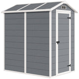6' x 4' Outdoor Storage Shed with Floor and Lockable Door, Gray