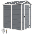 6' x 4' Outdoor Storage Shed with Floor and Lockable Door, Gray