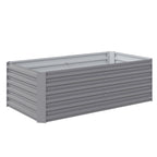6' x 3' x 2' Galvanized Raised Garden Bed for Vegetables, Light Grey