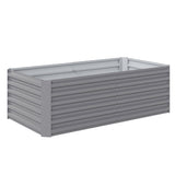 6' x 3' x 2' Galvanized Raised Garden Bed for Vegetables, Light Grey