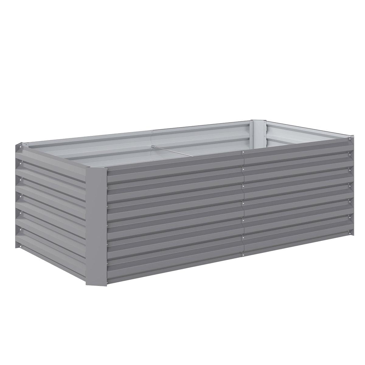 6' x 3' x 2' Galvanized Raised Garden Bed for Vegetables, Light Grey