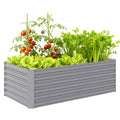 6' x 3' x 2' Galvanized Raised Garden Bed for Vegetables, Light Grey