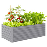 6' x 3' x 2' Galvanized Raised Garden Bed for Vegetables, Light Grey