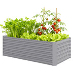 6' x 3' x 2' Galvanized Raised Garden Bed for Vegetables, Light Grey