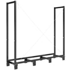 4 ft Firewood Rack with Customizable Width & Height, Cable Reinforcement, 616 lb Capacity, Black