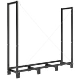 4 ft Firewood Rack with Customizable Width & Height, Cable Reinforcement, 616 lb Capacity, Black